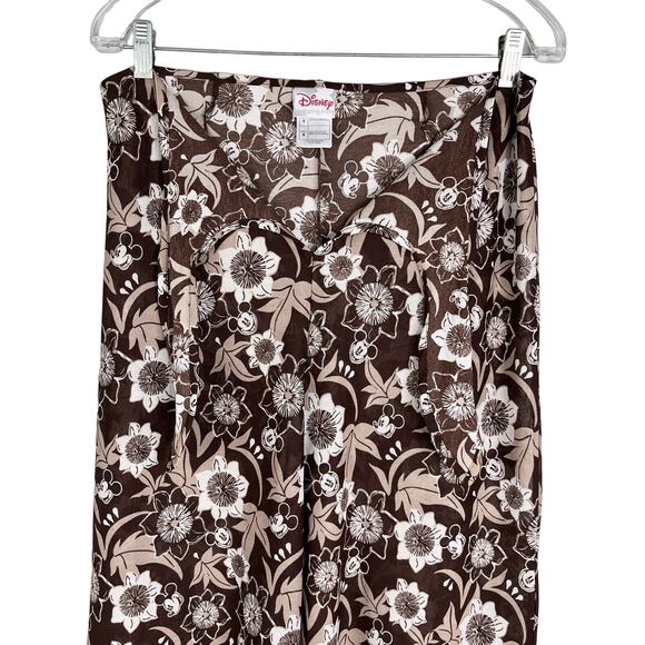 Disney Swim Coverup Palazzo Pants Brown Tan Hidden Mickey 8 Semi Sheer - Picture 6 of 13